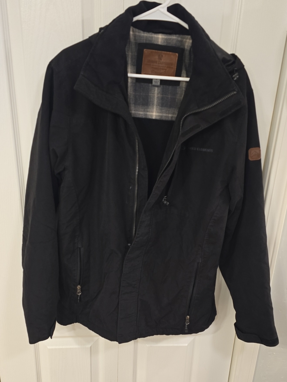 Men's Rugged Elements Black Heavyweight  Jacket with Plaid Lining